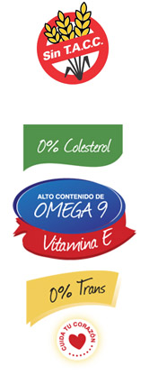 0% Trans - Vitamina E - Omega 9 - Sin TACC